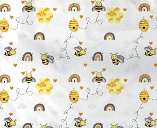 Σεντονάκι Λίκνου Bebe Honey Bee 545 80×110 Λευκό / Κίτρινο Σεντονάκι Λίκνου Bebe Honey Bee 545 80×110 Λευκό / Κίτρινο