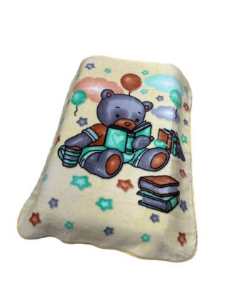 Κουβέρτα Βελουτέ Πολυτέλειας Bebe Studying Bear 39 110×140 Ανοιχτό Μπεζ