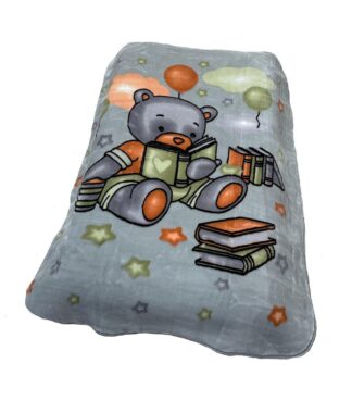 Κουβέρτα Βελουτέ Πολυτέλειας Bebe Studying Bear 38 110×140 Ανοιχτό Γκρι Κουβέρτα Βελουτέ Πολυτέλειας Bebe Studying Bear 38 110×140 Ανοιχτό Γκρι