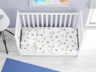 Πάπλωμα Εμπριμέ Bebe Sweet Dreams 554 120×160 Λευκό / Σιέλ