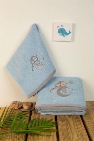 Πετσέτα Με Κέντημα Σετ 2 τεμ Bebe Dreaming Elephant 166 30×50,70×140 Σιέλ Πετσέτα Με Κέντημα Σετ 2 τεμ Bebe Dreaming Elephant 166 30×50,70×140 Σιέλ