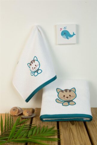 Πετσέτα Με Κέντημα Σετ 2 τεμ Bebe Kitty 137 30×50,70×140 Λευκό Πετσέτα Με Κέντημα Σετ 2 τεμ Bebe Kitty 137 30×50,70×140 Λευκό