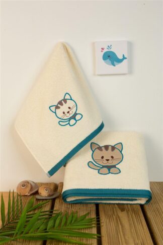 Πετσέτα Με Κέντημα Σετ 2 τεμ Bebe Kitty 138 30×50,70×140 Εκρού Πετσέτα Με Κέντημα Σετ 2 τεμ Bebe Kitty 138 30×50,70×140 Εκρού