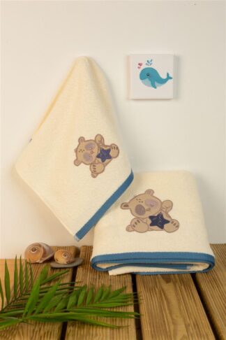 Πετσέτα Με Κέντημα Σετ 2 τεμ Bebe Star Bear 153 30×50,70×140 Εκρού Πετσέτα Με Κέντημα Σετ 2 τεμ Bebe Star Bear 153 30×50,70×140 Εκρού