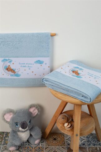 Πετσέτα Με Ψηφιακή Εκτύπωση Σετ 2 τεμ Bebe Sweet Dreams 551 30×50,70×140 Σιέλ