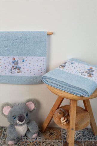 Πετσέτα Με Ψηφιακή Εκτύπωση Σετ 2 τεμ Bebe Painter 131 30×50,70×140 Σιέλ