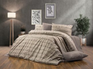 Σεντόνια Εμπριμέ Σετ 3 τεμ Αρίσβη 470 160×240 Μπεζ
