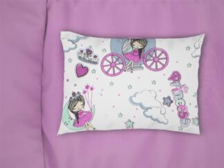 Μαξιλαροθήκη Εμπριμέ Kids Princess 389 50×70 Λευκό / Λιλά Μαξιλαροθήκη Εμπριμέ Kids Princess 389 50×70 Λευκό / Λιλά