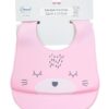 Σαλιάρα Σιλικόνης Bebe Με Κουμπί & Τσέπη 16 22.5×32 Ροζ