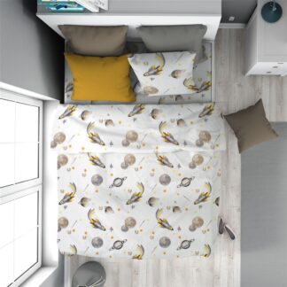 Πάπλωμα Εμπριμέ Kids Space Mission 183 160×240 Λευκό / Γκρι Πάπλωμα Εμπριμέ Kids Space Mission 183 160×240 Λευκό / Γκρι