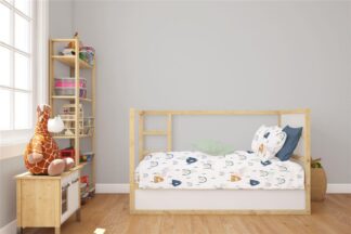 Κατωσέντονο Με Λάστιχο Bebe Rainbow 574 70×140+15 Λευκό / Μπλε Κατωσέντονο Με Λάστιχο Bebe Rainbow 574 70×140+15 Λευκό / Μπλε