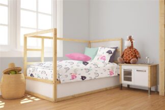 Πάπλωμα Εμπριμέ Bebe Rainbow 575 120×160 Λευκό / Ροζ Πάπλωμα Εμπριμέ Bebe Rainbow 575 120×160 Λευκό / Ροζ
