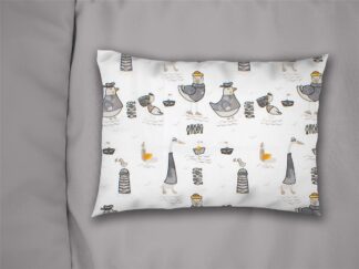 Μαξιλαροθήκη Εμπριμέ Kids Seabirds 578 50×70 Λευκό / Γκρι