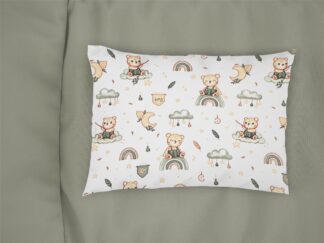 Μαξιλαροθήκη Εμπριμέ Kids Cloudy Bear 581 50×70 Λευκό / Λαδί