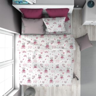 Παπλωματοθήκη Εμπριμέ Kids Cloudy Bear 582 160×240 Λευκό / Ροζ Παπλωματοθήκη Εμπριμέ Kids Cloudy Bear 582 160×240 Λευκό / Ροζ