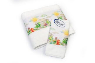 Πετσέτα Σετ 2 τεμ Με Ψηφιακή Εκτύπωση Bebe Dinosaurs 311 30×50,70×140 Λευκό