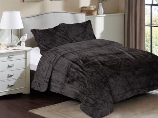 Κουβέρτα Coral Fleece Solid 08 220×240 Γκρι / Μαύρο Κουβέρτα Coral Fleece Solid 08 220×240 Γκρι / Μαύρο