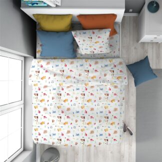 Παπλωματοθήκη Εμπριμέ Kids Forest Animals 070 160×240 Λευκό / Σιέλ Φανέλα Παπλωματοθήκη Εμπριμέ Kids Forest Animals 070 160×240 Λευκό / Σιέλ Φανέλα