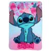 Κουβέρτα Fleece Disney Home Stitch 68 100×140 Μπλε Πάγου / Ροζ
