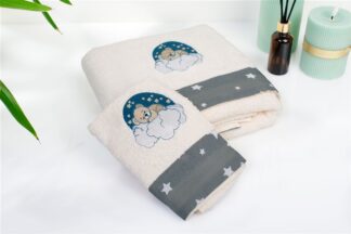 Πετσέτα Με Κέντημα Σετ 2 τεμ Bebe Cloudy Bear 177 30×50,70×140 Εκρού / Γκρι Πετσέτα Με Κέντημα Σετ 2 τεμ Bebe Cloudy Bear 177 30×50,70×140 Εκρού / Γκρι