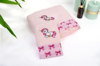 Πετσέτα Με Κέντημα Σετ 2 τεμ Bebe Unicorn 187 30×50,70×140 Ροζ Πετσέτα Με Κέντημα Σετ 2 τεμ Bebe Unicorn 187 30×50,70×140 Ροζ