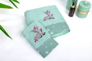 Πετσέτα Με Κέντημα Σετ 2 τεμ Bebe Deer 199 30×50,70×140 Μέντα Πετσέτα Με Κέντημα Σετ 2 τεμ Bebe Deer 199 30×50,70×140 Μέντα