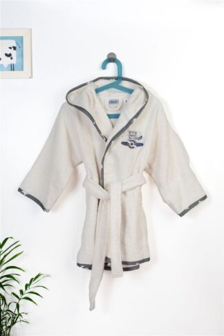 Μπουρνούζι Με Κέντημα Kids Aviator 185 Νο 4 Εκρού / Γκρι Μπουρνούζι Με Κέντημα Kids Aviator 185 Νο 4 Εκρού / Γκρι