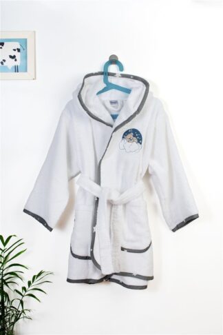 Μπουρνούζι Με Κέντημα Kids Cloudy Bear 176 Νο 2 Λευκό / Γκρι Μπουρνούζι Με Κέντημα Kids Cloudy Bear 176 Νο 2 Λευκό / Γκρι