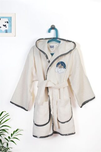 Μπουρνούζι Με Κέντημα Kids Cloudy Bear 177 Νο 4 Εκρού / Γκρι Μπουρνούζι Με Κέντημα Kids Cloudy Bear 177 Νο 4 Εκρού / Γκρι
