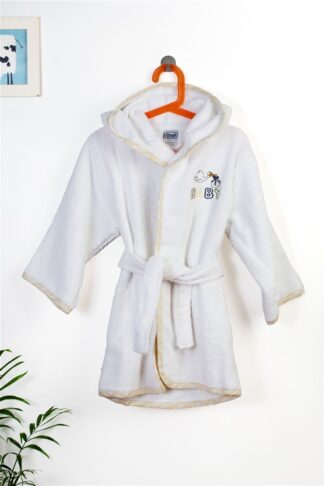 Μπουρνούζι Με Κέντημα Kids Stork 193 Νο 4 Λευκό / Κίτρινο Μπουρνούζι Με Κέντημα Kids Stork 193 Νο 4 Λευκό / Κίτρινο