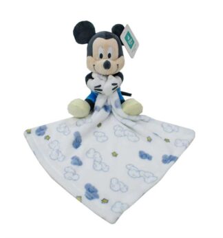 Λούτρινο Disney Home Με Πανάκι Παρηγορίας Coral Fleece Εμπριμέ Bebe Mickey 36 Ύψος 25 εκ. Λευκό / Μπλε