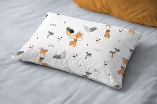 Μαξιλαροθήκη Εμπριμέ Bebe Giraffe 599 35×45 Λευκό / Πορτοκαλί
