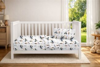 Πάπλωμα Εμπριμέ Bebe Animal Grand Prix 589 120×160 Λευκό / Μπλε