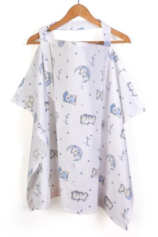 Ποδιά Θηλασμού Bebe Bear's Nest 03 105×70 Λευκό / Σιέλ Ποδιά Θηλασμού Bebe Bear's Nest 03 105×70 Λευκό / Σιέλ