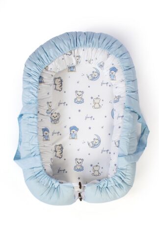 Φωλιά Ύπνου Bebe Bear's Nest 03 85×60×15 Λευκό / Σιέλ Φωλιά Ύπνου Bebe Bear's Nest 03 85×60×15 Λευκό / Σιέλ