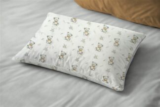 Μαξιλαροθήκη Εμπριμέ Bebe Newborn Bear 717 35×45 Λευκό / Γκρι