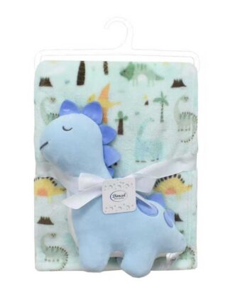 Λούτρινο Ζωάκι Σετ 2 τεμ. Bebe Dinosaur 22 Ύψος 25 εκ. & Εμπριμέ Κουβέρτα Coral Fleece 75×100 Σιέλ Λούτρινο Ζωάκι Σετ 2 τεμ. Bebe Dinosaur 22 Ύψος 25 εκ. & Εμπριμέ Κουβέρτα Coral Fleece 75×100 Σιέλ