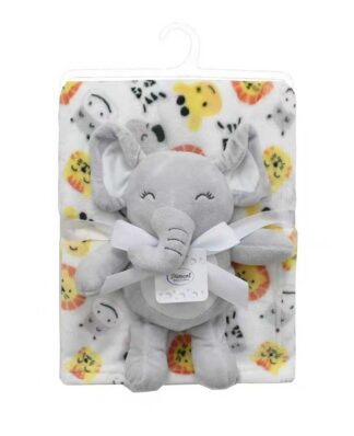 Λούτρινο Ζωάκι Σετ 2 τεμ. Bebe Elephant 23 Ύψος 25 εκ. & Εμπριμέ Κουβέρτα Coral Fleece 75×100 Γκρι Λούτρινο Ζωάκι Σετ 2 τεμ. Bebe Elephant 23 Ύψος 25 εκ. & Εμπριμέ Κουβέρτα Coral Fleece 75×100 Γκρι