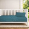 Κουβέρτα Πικέ Bebe Μονόχρωμη 325 gsm 125×150 Πετρόλ