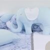 Πάντα Πλεξούδα Bebe Τρίχρωμη 28 Μήκος 220 εκ. Λευκό / Σιέλ