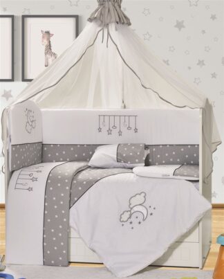 Προίκα Μωρού Με Κέντημα Σετ 9 τεμ Bebe Sweet Dreams 08 Λευκό / Γκρι Προίκα Μωρού Με Κέντημα Σετ 9 τεμ Bebe Sweet Dreams 08 Λευκό / Γκρι