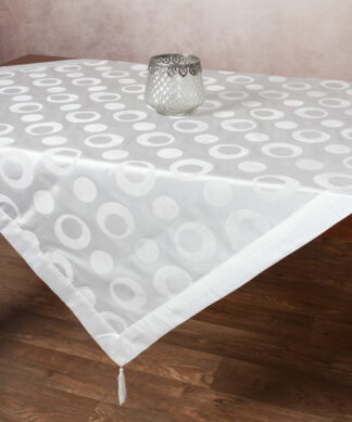 Σατέν τραπεζοκαρέ 082 (130cm x 130cm) λευκό Σατέν τραπεζοκαρέ 082 (130cm x 130cm) λευκό