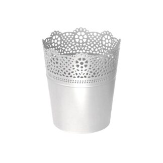Lace Λευκό Πλαστικό Κασπώ Φ13,5×15,5εκ (4 τμχ)