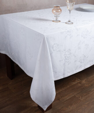 Ζακάρ τραπεζομάντηλο 10190 (140cm x 210cm) λευκό Ζακάρ τραπεζομάντηλο 10190 (140cm x 210cm) λευκό