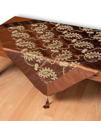 Σατέν τραπεζοκαρέ 1028 (130cm x 130cm) καφέ Σατέν τραπεζοκαρέ 1028 (130cm x 130cm) καφέ