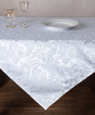 Ζακάρ τραπεζομάντηλο 107147 (140cm x 140cm) λευκό Ζακάρ τραπεζομάντηλο 107147 (140cm x 140cm) λευκό