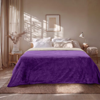 Κουβέρτα Υπέρδιπλη Διπλής Όψεως Art 11601 Jacquard Fleece 700gsm Fiesta Plus 220x240 Εκρού,μωβ Κουβέρτα Υπέρδιπλη Διπλής Όψεως Art 11601 Jacquard Fleece 700gsm Fiesta Plus 220x240 Εκρού,μωβ