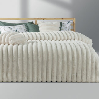 LINO Κουβερτοπάπλωμα Υπέρδιπλο 220x240 Γούνα Natt Off White