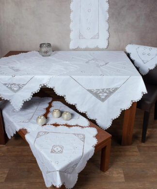 Πλεκτό με ύφασμα σετ 7 τεμαχίων 1264 (140cm x 140cm/90cm x 90cm/50cm x 150cm/60cm x 60cm x 2/40cm x 40cm x 2) λευκό Πλεκτό με ύφασμα σετ 7 τεμαχίων 1264 (140cm x 140cm/90cm x 90cm/50cm x 150cm/60cm x 60cm x 2/40cm x 40cm x 2) λευκό