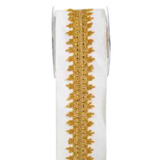 Κορδέλα Halima Velvet 10cm×4.5m Λευκό